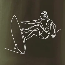 Surfař na vlně jedním tahem