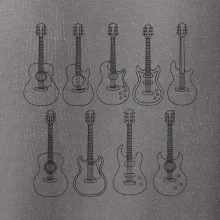 Typy kytar černé kresby