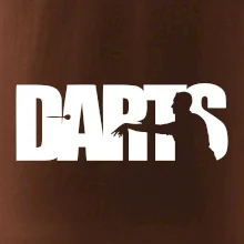 Darts - nápis se šipkařem