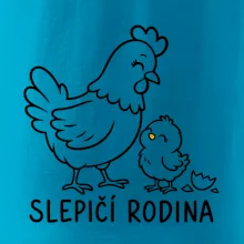 Slepičí rodina s kuřátkem