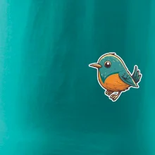 Ptáček kreslený na prsu