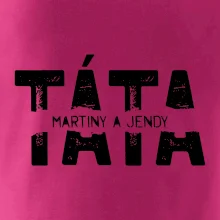 Černý nápis táta a jména dětí