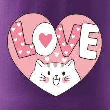 Kočka love - růžové srdce