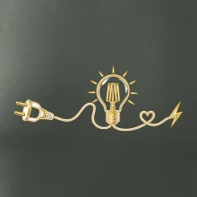 Elektrická zástrčka žárovka a srdce