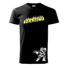 Hasič stojící - nápis hasiči - Velký nápis  na zádech