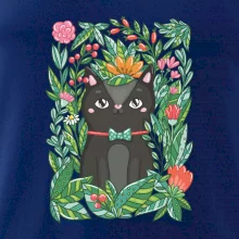 Kočka s květy malovaná