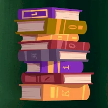 Knihomol stojící knihy