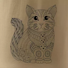 Kočka sedící mandala