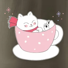 Vánoční kočka v hrnečku