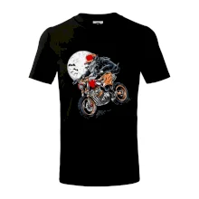 Kreslený vlk na motorce Kreslený vlk na motorce