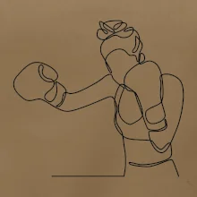 Žena boxerka jedním tahem