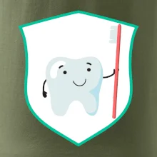 Zoubek na prsu - zubní kartáček