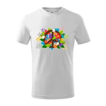 Peace symbol prorostlý květinami