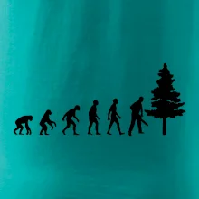 Evoluce dřevorubec - pila a strom