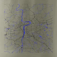 Praha - Mapa s vodními toky