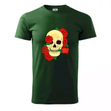 Lebka držící růži