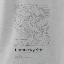 Lomnický štít - vrstevnice v obdélníku