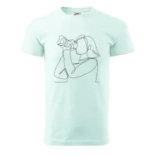 Fotografka stojící jedním tahem