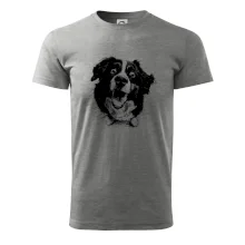 Černobílá karikatura Bernský salašnický pes