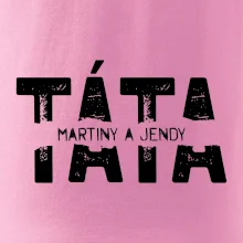 Černý nápis táta a jména dětí