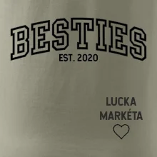 Párové mikiny - Besties (Rok a jména na rukávu)