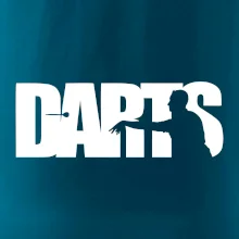 Darts - nápis se šipkařem