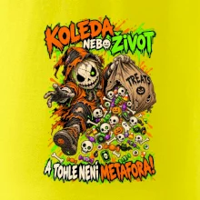 Halloweenský koledník s pytlem strašidelných sladkostí