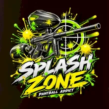 Neonový zásah splash zone paintball