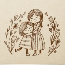 Matka a dcera v objetí