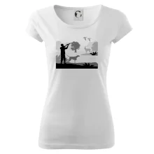 Lovec a ohař v lese