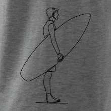 Surfař stojící jedním tahem