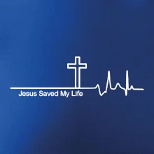 Jesus Saved My Life kříž ekg Jesus Saved My Life kříž ekg