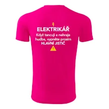 Elektrikář - hlavní jistič - Nápis na zádech