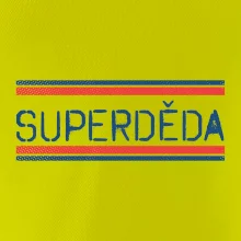 SUPERDĚDA nápis modro červený