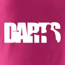 Darts - nápis se šipkařem