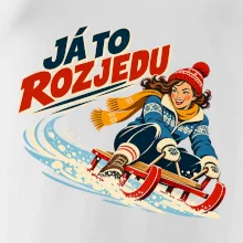 Rodinná vánoční trička - Já to rozjedu máma sáňkování