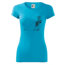 Kreslený rybář na pařezu