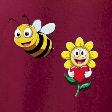 Parové triko - Včela a květina