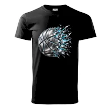 Kovový basketbalový míč s elektrickými střepy