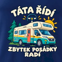 Táta řídí zbytek posádky radí rodinný karavan