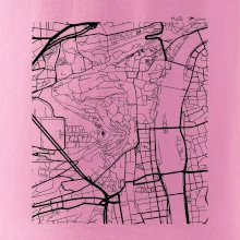Praha Malá Strana - Mapa černobílá