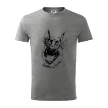 Černobílá karikatura Německý ovčák