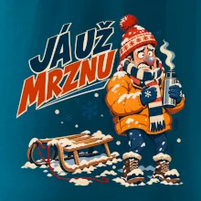 Rodinná vánoční trička - Já už mrznu táta sáňkování