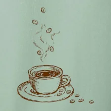 Hrnek plný čerstvé kávy