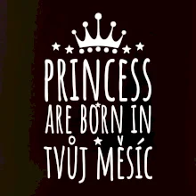 Princesses are born in (vlastní nápis měsíc narození)
