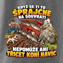 Pluh zaseknutý o balvan na souvrati