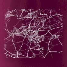 Černobílá mapa Kladno