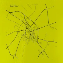 Černobílá mapa Čáslav