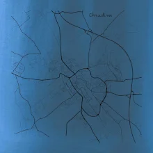 Černobílá mapa Chrudim