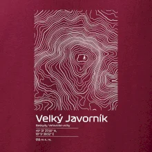 Velký Javorník - vrstevnice v obdélníku
